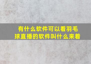 有什么软件可以看羽毛球直播的软件叫什么来着