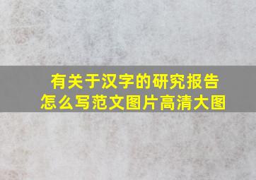 有关于汉字的研究报告怎么写范文图片高清大图