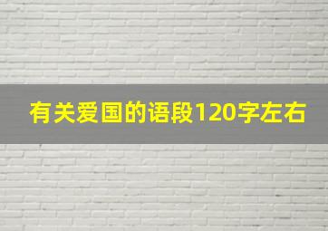 有关爱国的语段120字左右