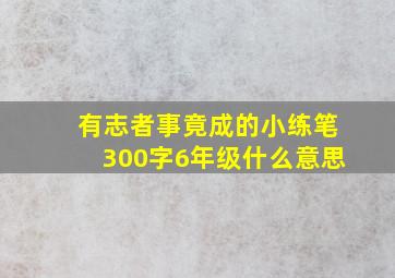 有志者事竟成的小练笔300字6年级什么意思