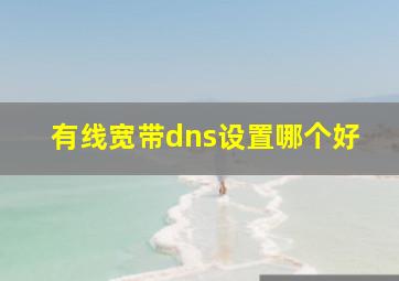 有线宽带dns设置哪个好