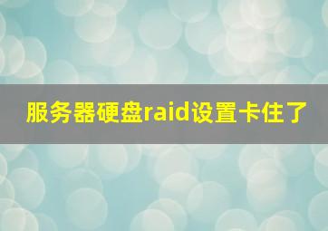 服务器硬盘raid设置卡住了