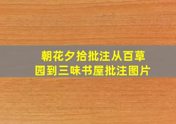 朝花夕拾批注从百草园到三味书屋批注图片