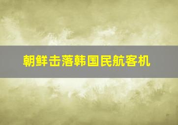 朝鲜击落韩国民航客机