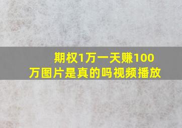 期权1万一天赚100万图片是真的吗视频播放