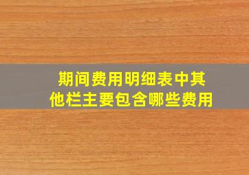 期间费用明细表中其他栏主要包含哪些费用