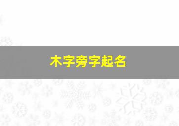 木字旁字起名