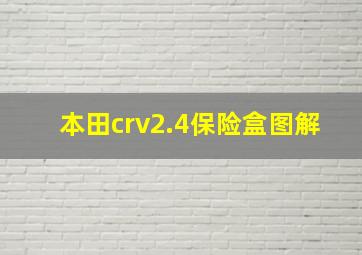 本田crv2.4保险盒图解