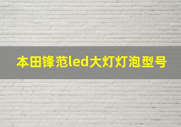 本田锋范led大灯灯泡型号