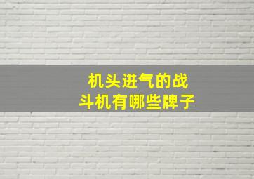 机头进气的战斗机有哪些牌子