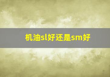 机油sl好还是sm好