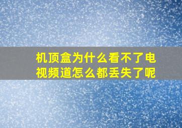 机顶盒为什么看不了电视频道怎么都丢失了呢