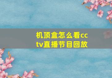 机顶盒怎么看cctv直播节目回放