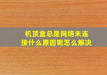 机顶盒总是网络未连接什么原因呢怎么解决