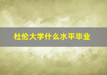 杜伦大学什么水平毕业