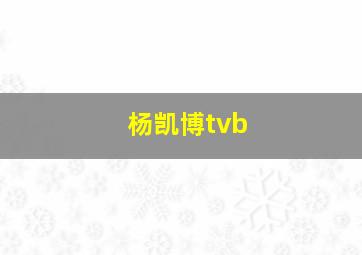 杨凯博tvb