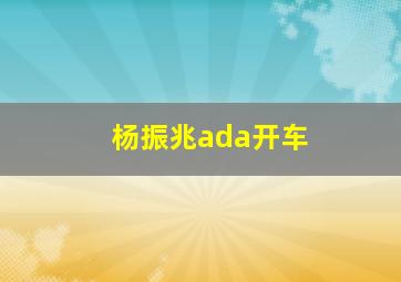 杨振兆ada开车