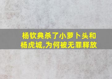 杨钦典杀了小萝卜头和杨虎城,为何被无罪释放