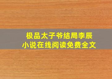 极品太子爷结局李辰小说在线阅读免费全文