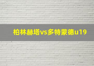 柏林赫塔vs多特蒙德u19