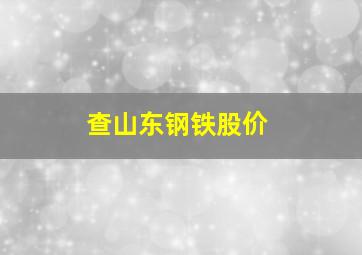 查山东钢铁股价