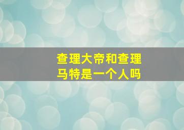 查理大帝和查理马特是一个人吗