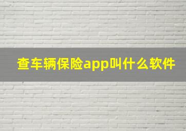 查车辆保险app叫什么软件