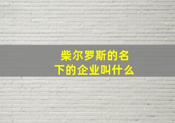 柴尔罗斯的名下的企业叫什么