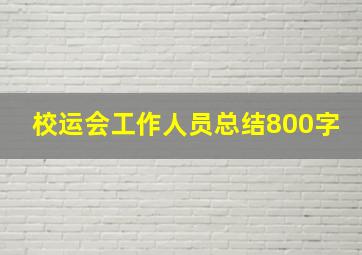 校运会工作人员总结800字