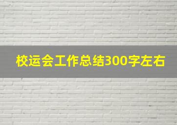 校运会工作总结300字左右