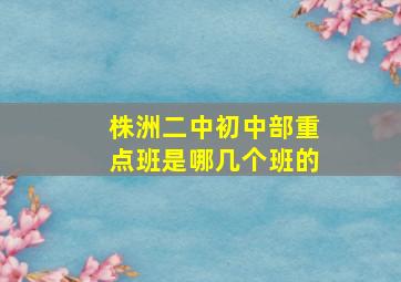 株洲二中初中部重点班是哪几个班的