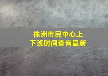 株洲市民中心上下班时间查询最新