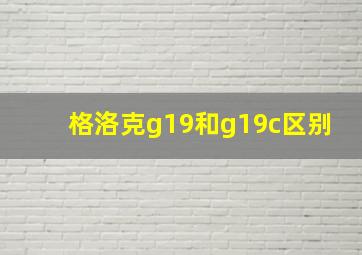 格洛克g19和g19c区别