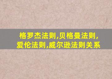 格罗杰法则,贝格曼法则,爱伦法则,威尔逊法则关系