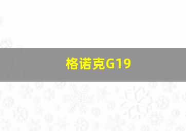 格诺克G19