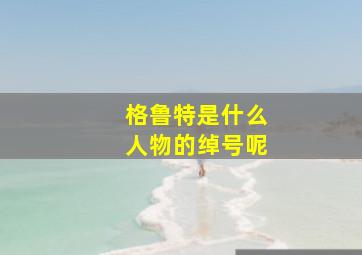 格鲁特是什么人物的绰号呢