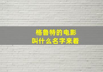 格鲁特的电影叫什么名字来着