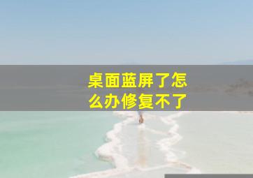 桌面蓝屏了怎么办修复不了