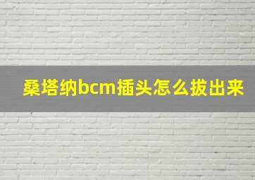 桑塔纳bcm插头怎么拔出来