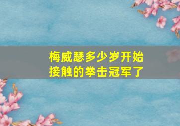 梅威瑟多少岁开始接触的拳击冠军了