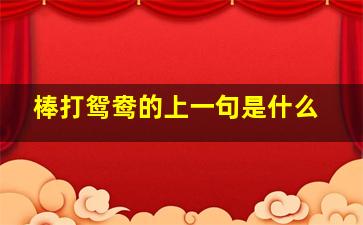 棒打鸳鸯的上一句是什么