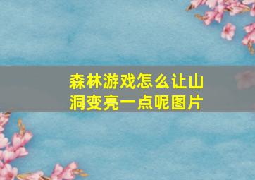 森林游戏怎么让山洞变亮一点呢图片