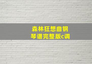 森林狂想曲钢琴谱完整版c调