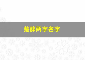 楚辞两字名字