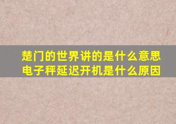 楚门的世界讲的是什么意思电子秤延迟开机是什么原因