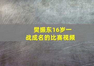 樊振东16岁一战成名的比赛视频