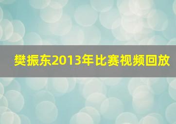 樊振东2013年比赛视频回放