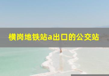 横岗地铁站a出口的公交站