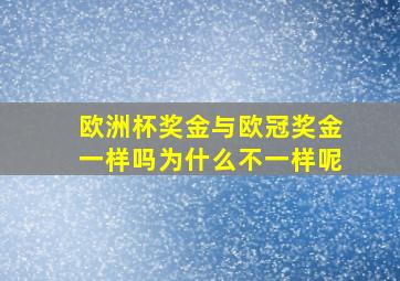 欧洲杯奖金与欧冠奖金一样吗为什么不一样呢