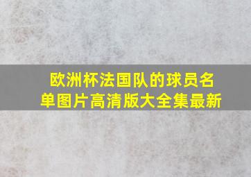 欧洲杯法国队的球员名单图片高清版大全集最新